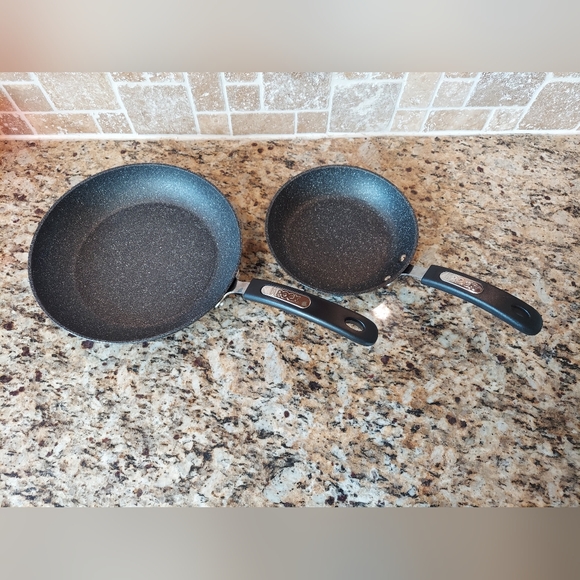 2 Starfrit The Rock frying pans, GUC - Picture 1 of 4